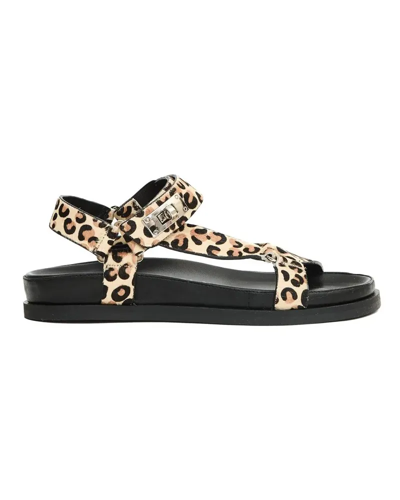 Strategia / JFK Sandalen Leopard Print Ponyskin Sports Sandal schwarz Schwarz