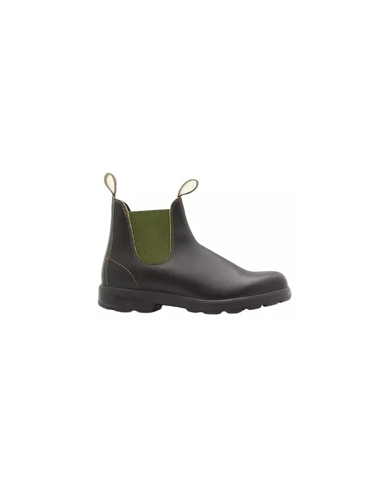 BLUNDSTONE Stiefel Brown Leather Ankle Boot With Olive Elastics braun Braun