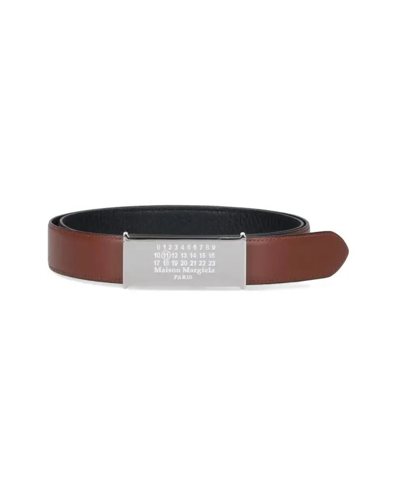 Maison Margiela Gürtel Numeric Reversible Belt – Brown/Black schwarz Schwarz