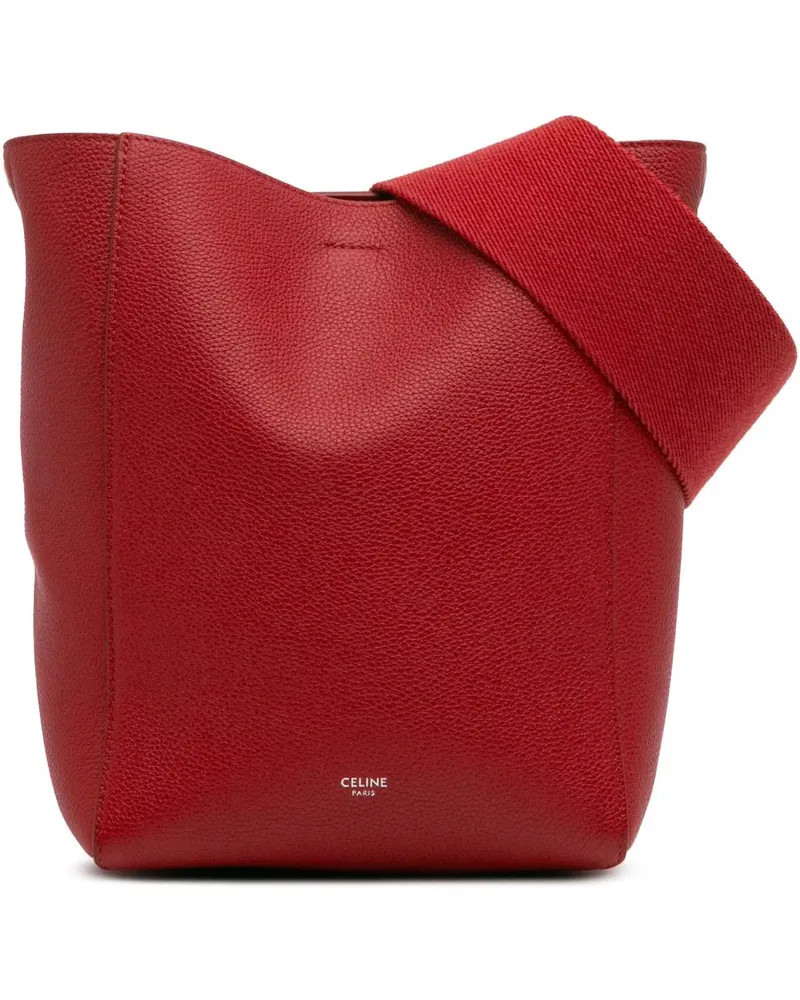 Celine Hobo Bags Small Leather Seau Sangle Bucket Bag rot Rot