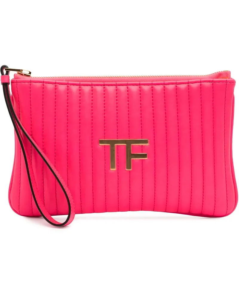 Tom Ford Clutches 2011-2025 Quilted Calfskin TF Clutch pink Rosa