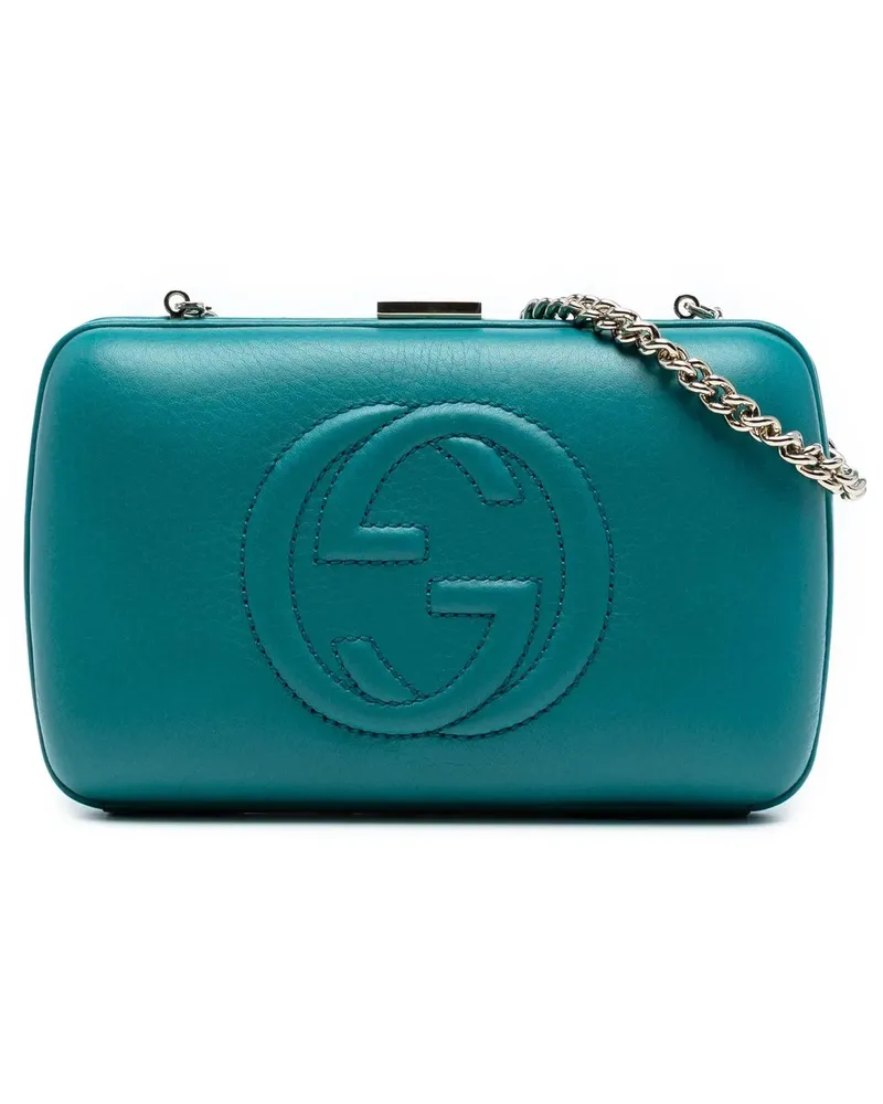 Gucci Hobo Bags Leather Soho Clutch on Chain blau Blau