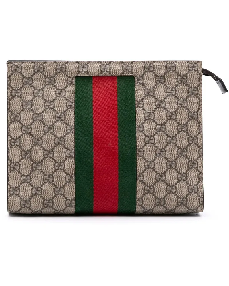 Gucci Clutches GG Supreme Web Clutch braun Braun