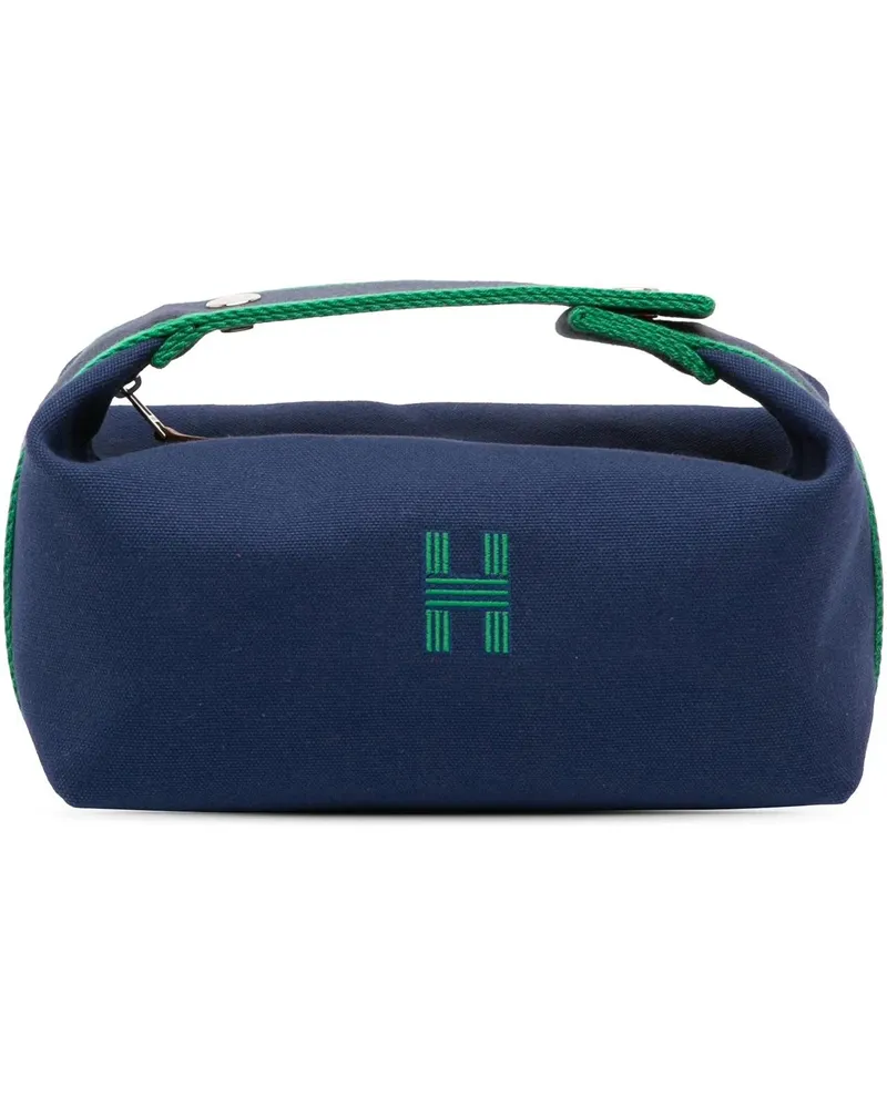 Hermès Kosmetiktaschen Small Toile Bride A Brac Case blau Blau