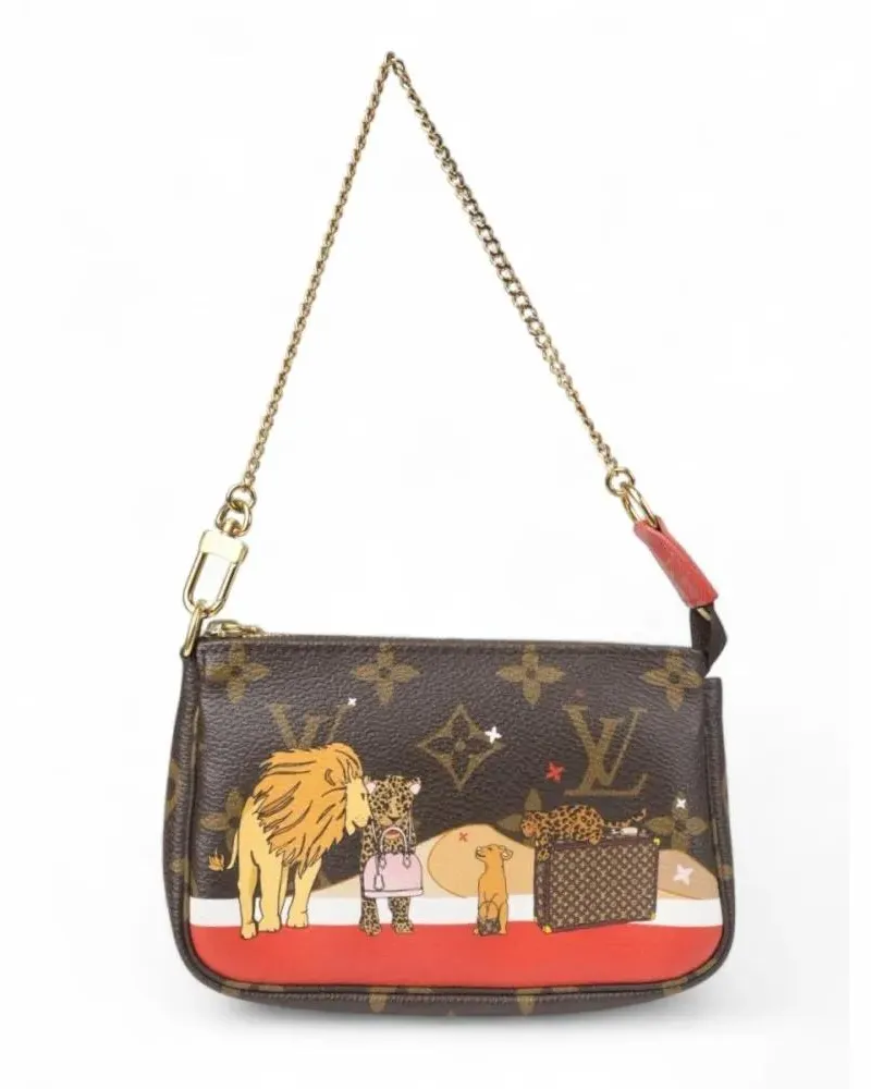Louis Vuitton Clutches Mini Accessoires Xmas Lion Monogram weiß Weiß