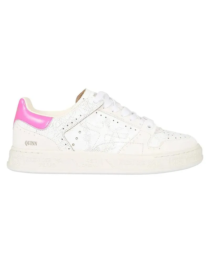 Premiata Low-Top Sneaker Leather Sneakers With Textured Upper weiß Weiß