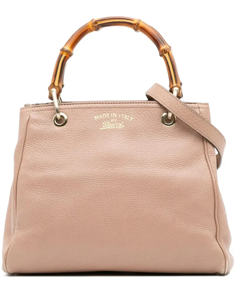 Gucci Hobo Bags Small Calfskin Bamboo Shopper Satchel rosa Gold