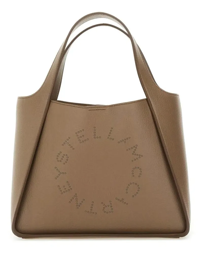Stella McCartney Shopper & Totes Trapezoidal Brown Shoulder Bag With Logo Design braun Braun