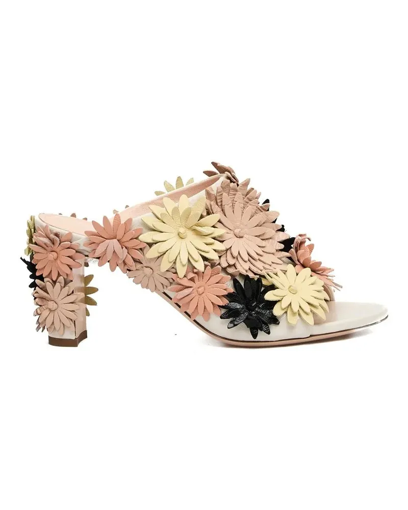 Attilio Giusti Leombruni Sandalen Floral Sandal With 80Mm Heel beige Beige