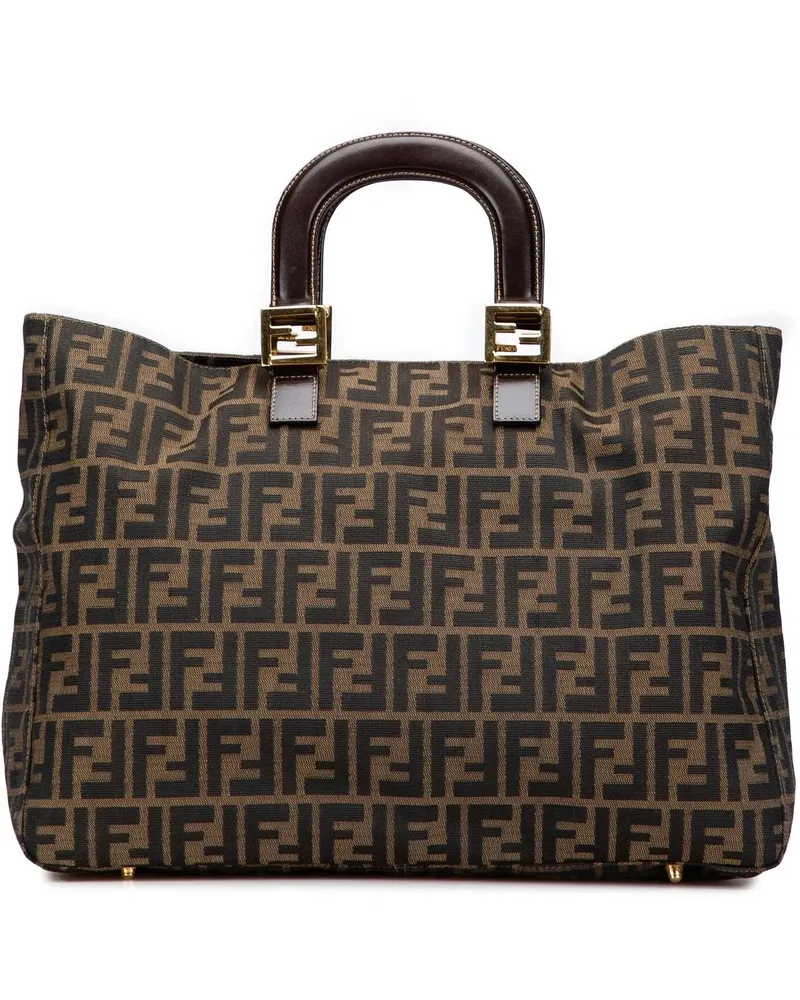 Fendi Shopper Large Zucca Canvas Twins Tote braun Braun