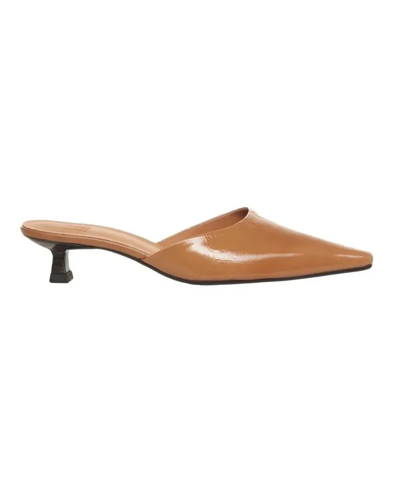 Billi Bi Slipper & Pantoletten Polished Leather Sabots With Square Toe braun Braun