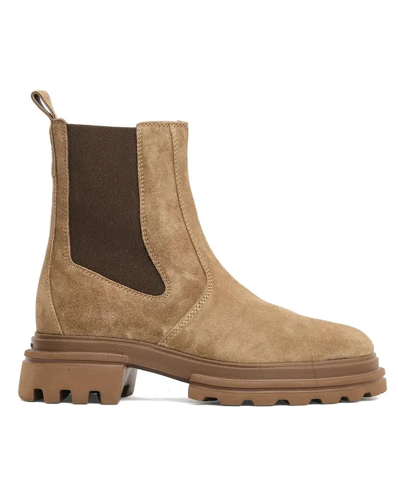 Hogan Stiefel Beige Suede Chelsea Boots braun Braun