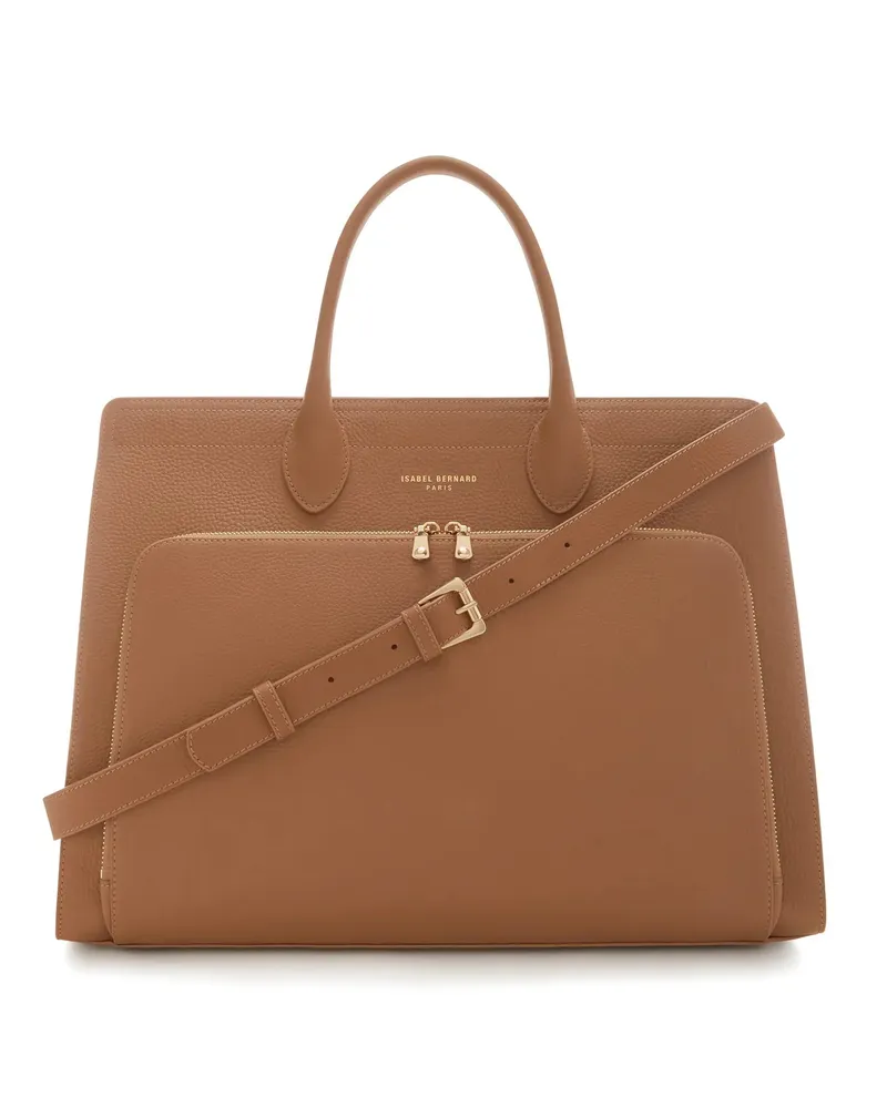 Isabel Bernard Aktentaschen Honoré Nadine camel calfskin leather handbag with braun Braun