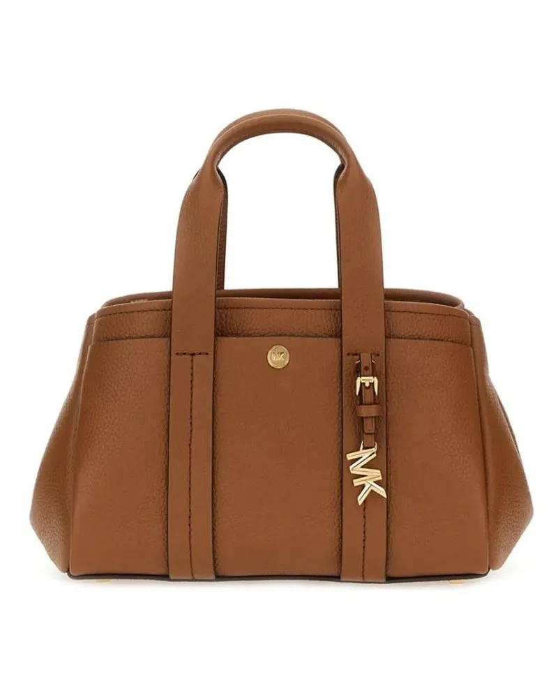 Michael Kors Hobo Bags Structured Pebbled Leather Handbag With Dual Handl braun Braun