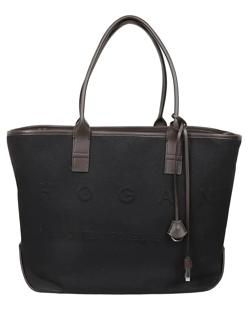 Hogan Shopper & Totes Spacious Black Fabric Tote Bag schwarz Schwarz