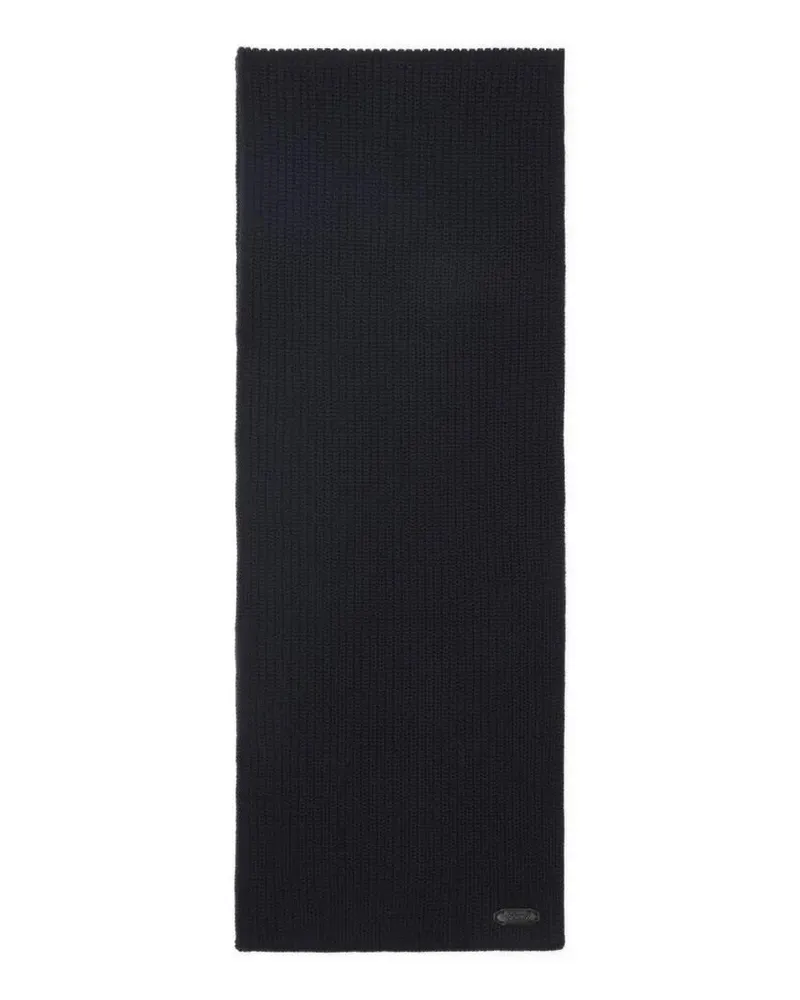 Brioni Tücher & Schals Textured Knit Wool Scarf With Subtle Branding schwarz Schwarz