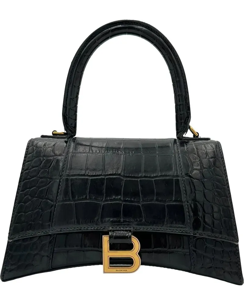 Balenciaga Crossbody Bags  Hourglass - Black Kroko schwarz Schwarz