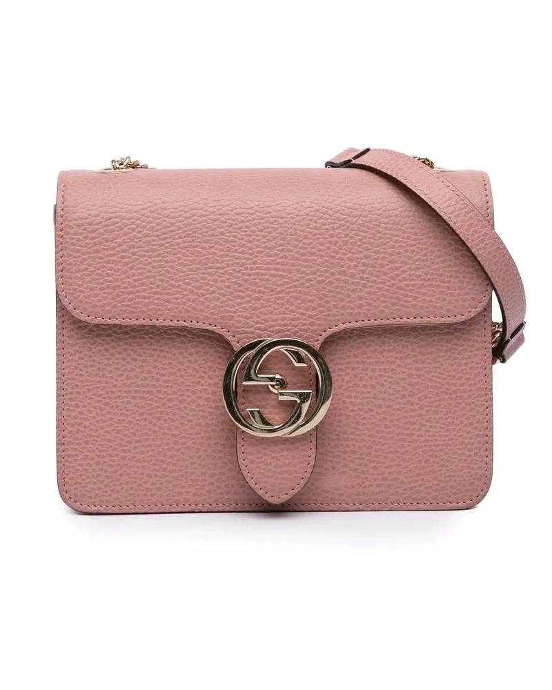 Gucci Hobo Bags Small Dollar Calfskin Interlocking G Crossbody rosa Gold