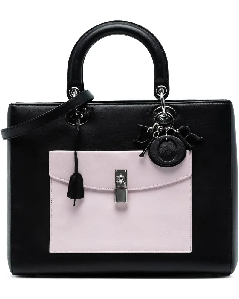 Dior Hobo Bags Large Calfskin Pocket Tote Lady Dior schwarz Schwarz