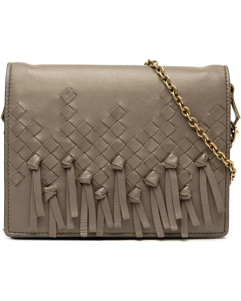 Bottega Veneta Hobo Bags Nappa Intrecciato Fringe Wallet on Chain braun Braun