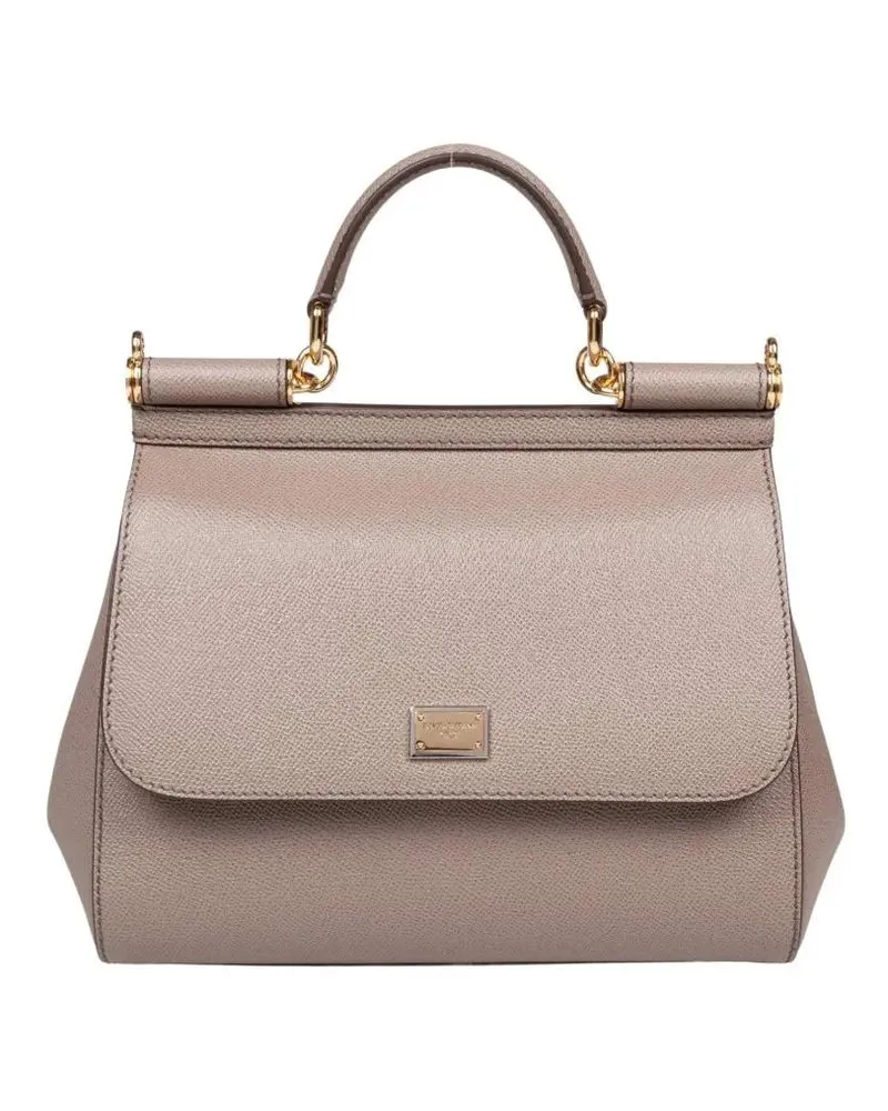 Dolce & Gabbana Hobo Bags Mud Color Medium Sicily Bag In Dauphine Leather beige Beige