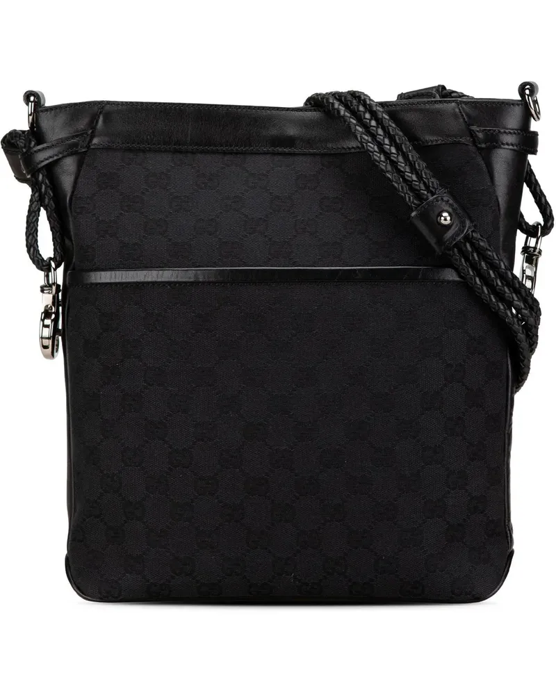 Gucci Hobo Bags 2000-2015 GG Canvas Crossbody schwarz Schwarz