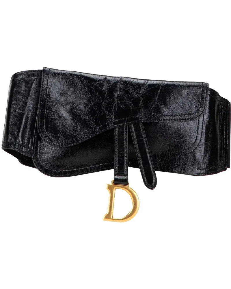 Dior Bauchtaschen Crinkled Lambskin Saddle Belt Bag schwarz Schwarz