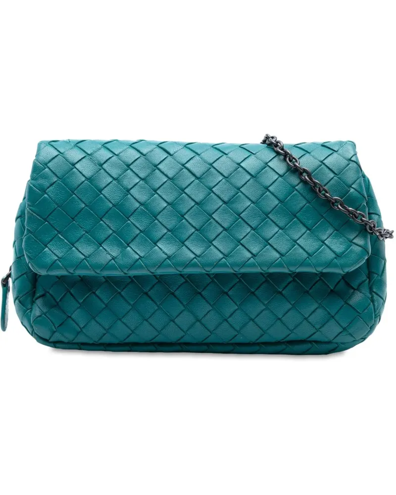 Bottega Veneta Hobo Bags Mini Nappa Intrecciato Expandable Chain Crossbody blau Blau