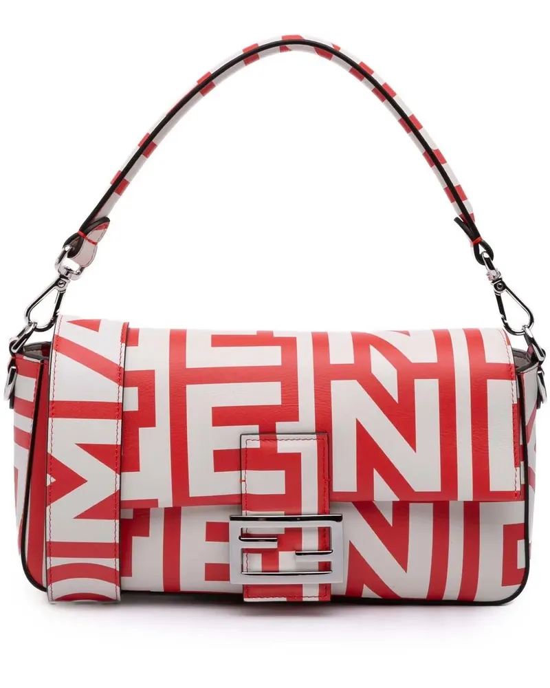 Fendi Hobo Bags Marc Jacobs Nappa Vitello King Logo Print Phone Ba weiß Weiß