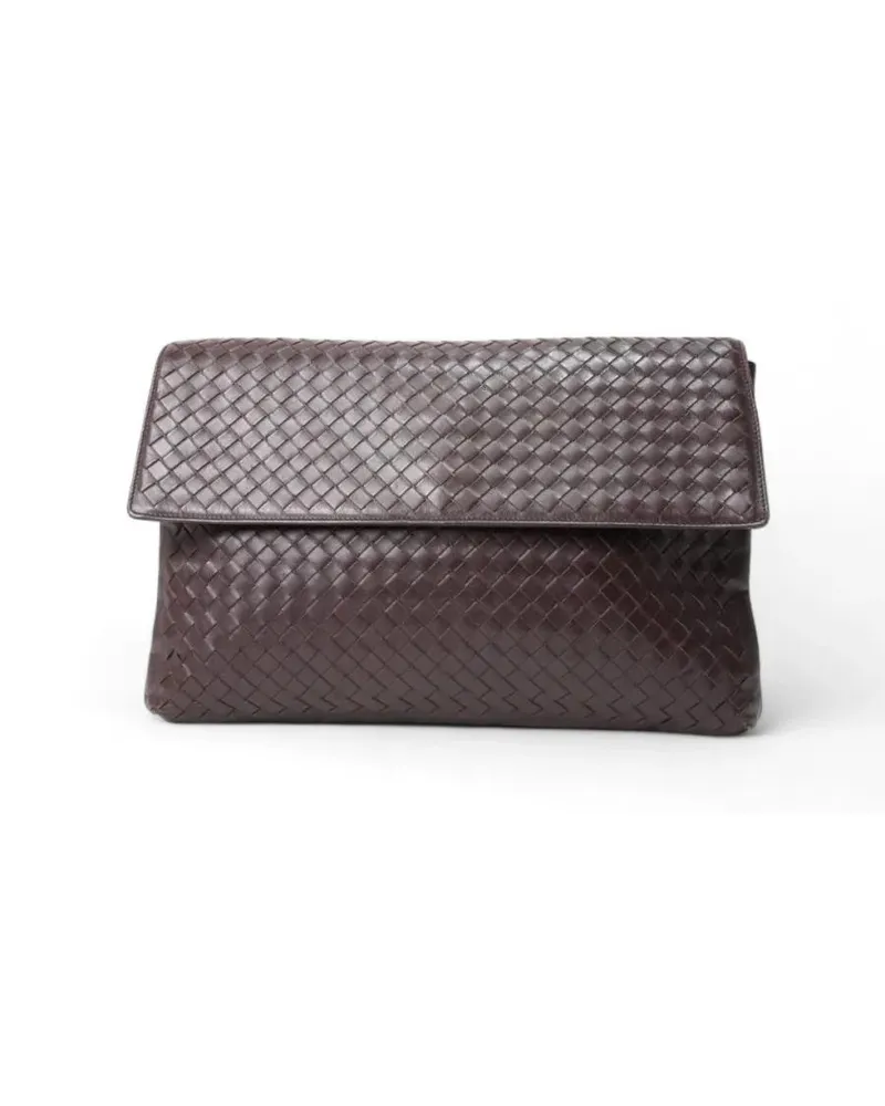 Bottega Veneta Clutches Medium Intreccio Clutch In Bordeaux grau Grau