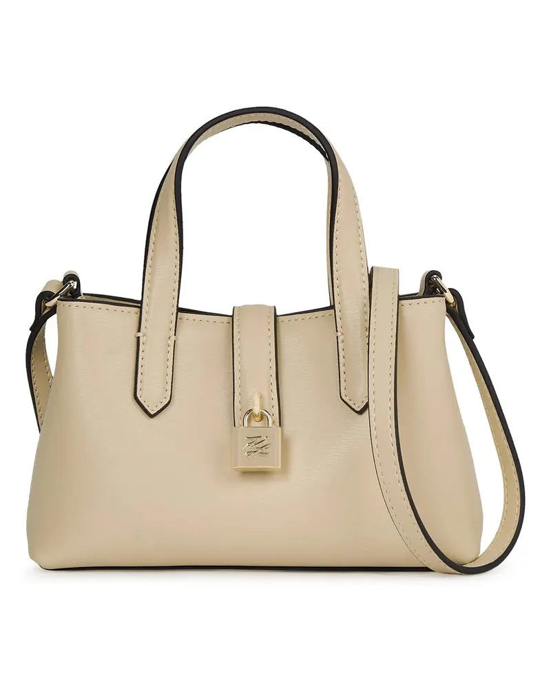 Karl Lagerfeld Crossbody Bags K/Autograph Mini-Umhängetasche mit Vorhängeschloss beige Beige
