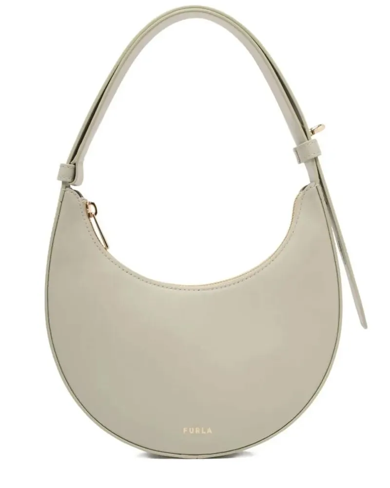 Furla Crossbody Bags Curved Sage Green Leather Bag With Gold-Tone Hardw grün Grün