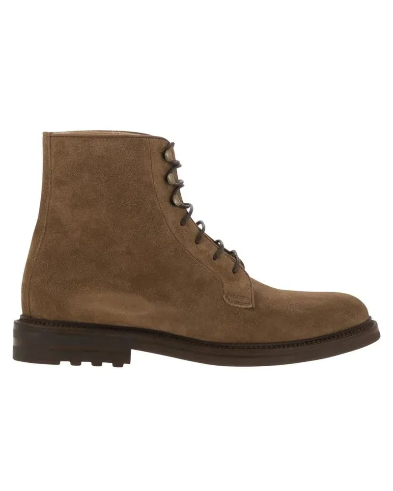 Brunello Cucinelli Stiefel Brown Suede Lace-Up Boot braun Braun