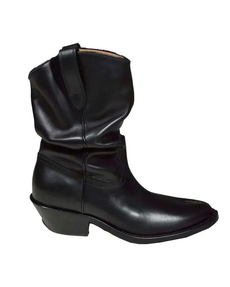Maison Margiela Stiefel Black Leather Tabi Texan Boots schwarz Schwarz
