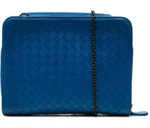 Hobo Bags Nappa Intrecciato Zip Around Wallet On Chain blau