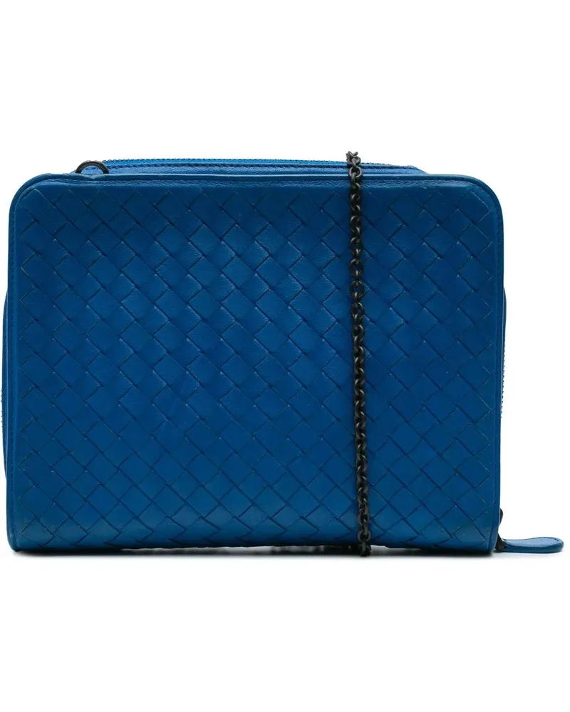 Bottega Veneta Hobo Bags 2012-2024 Nappa Intrecciato Zip Around Wallet On C blau Blau