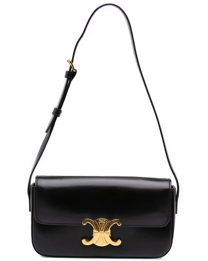 Celine Hobo Bags Shiny Calfskin Claude Shoulder Bag schwarz Schwarz
