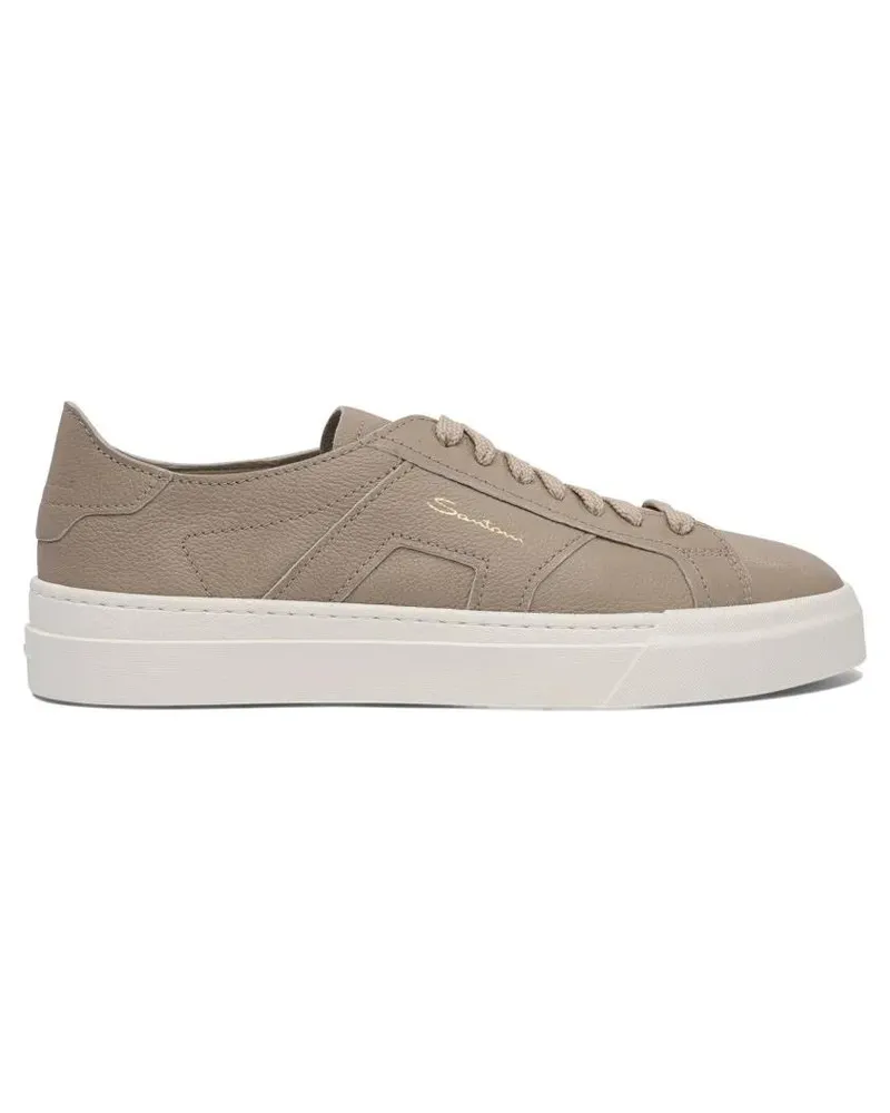 Santoni Low-Top Sneaker Slip-On Sneakers With Contrasting Rubber Sole grau Grau