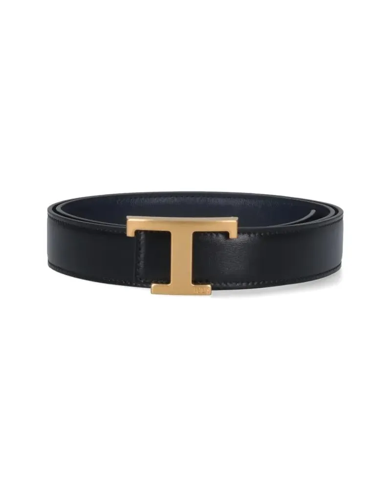 TOD'S Gürtel Reversible Black Calfskin Belt schwarz Schwarz