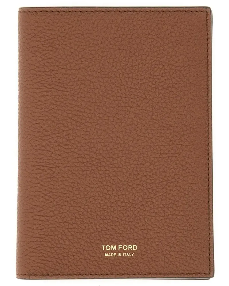 Tom Ford Portemonnaies Passport Holder With Logo braun Braun