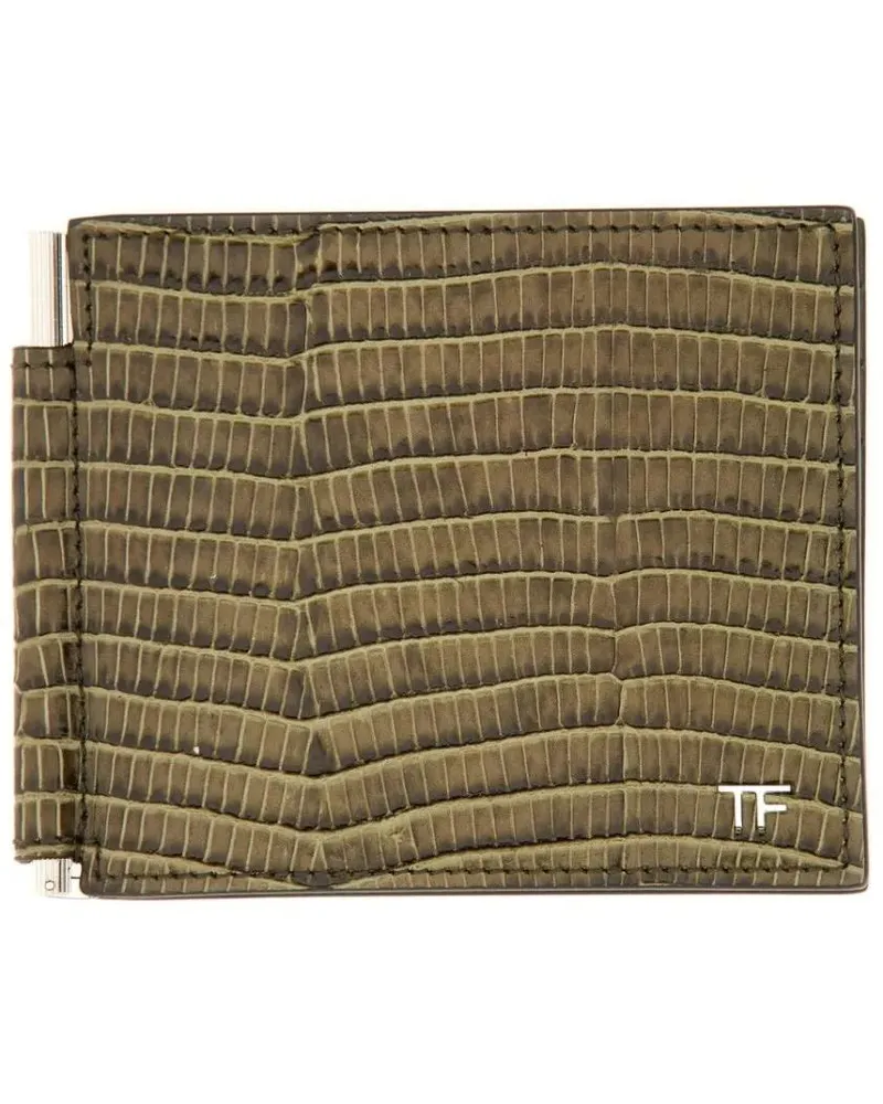 Tom Ford Portemonnaies Small Leather Money Clip Wallet braun Braun