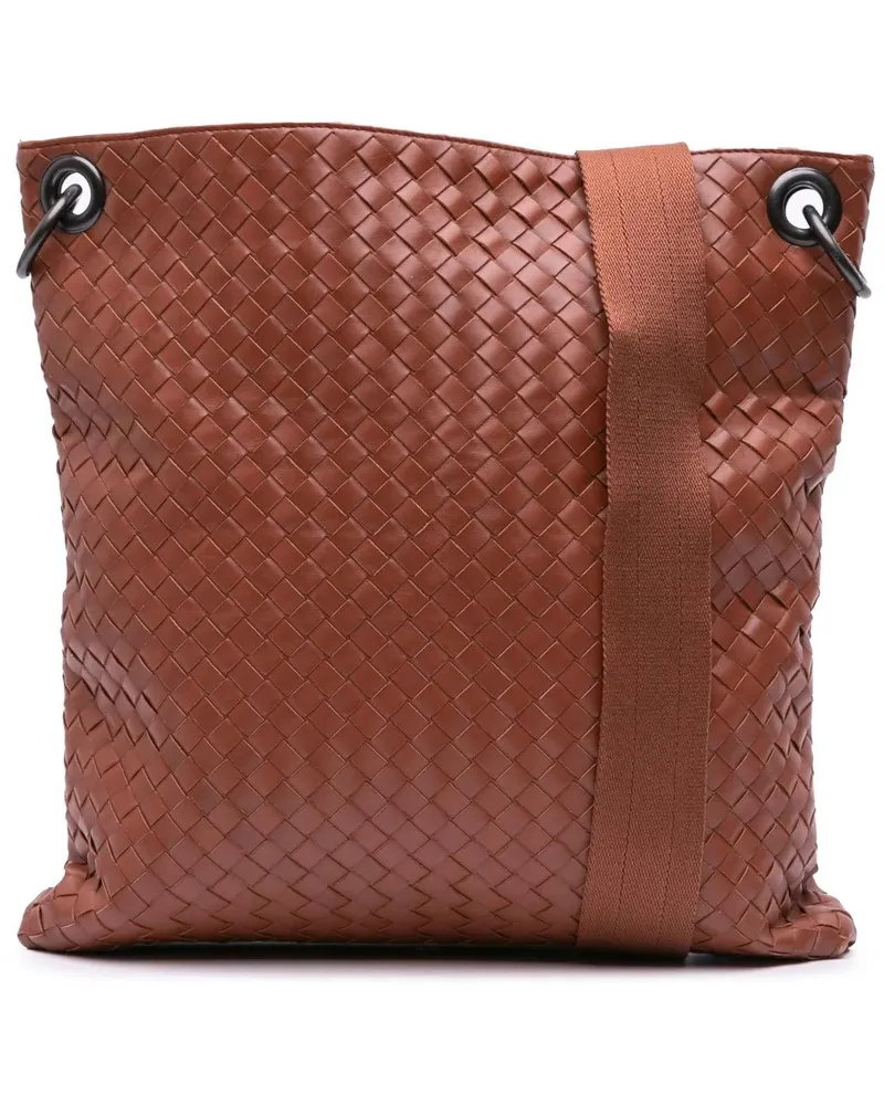 Bottega Veneta Hobo Bags 2008 Leather Intrecciato Crossbody braun Braun