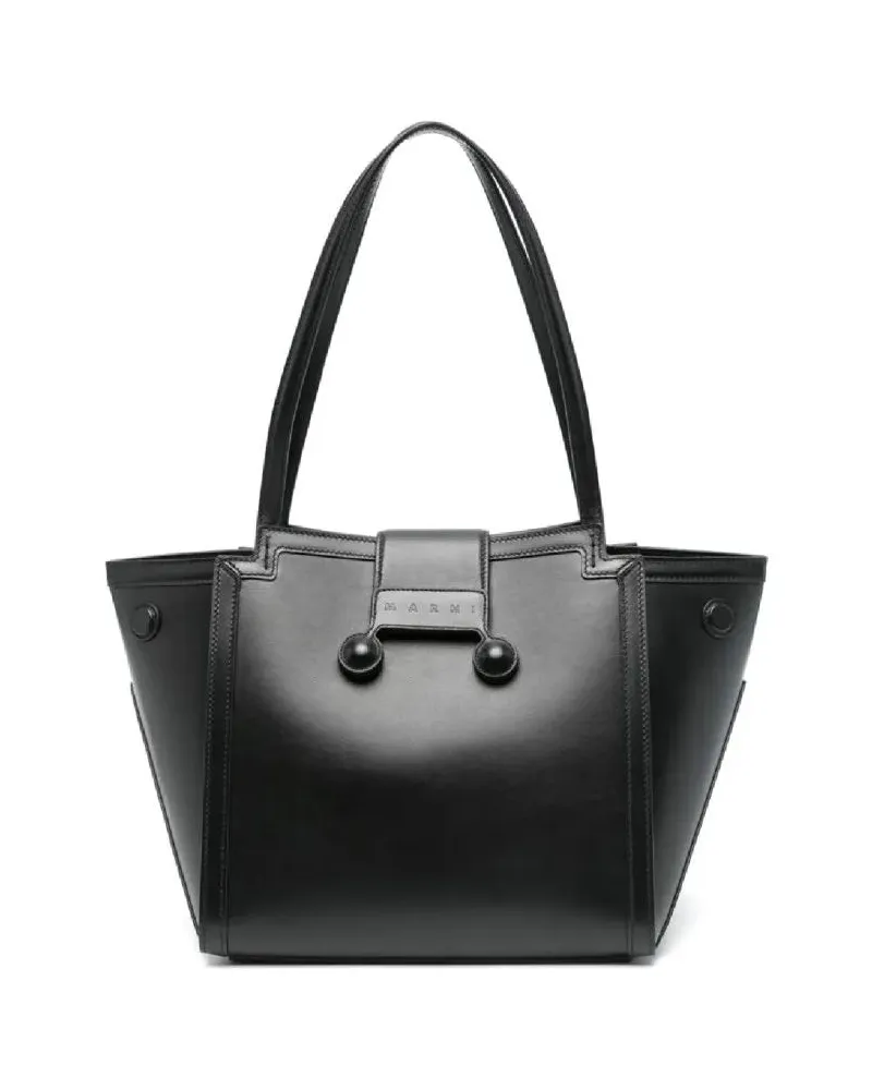 Marni Shopper & Totes Structured Black Calf Leather Handbag schwarz Schwarz
