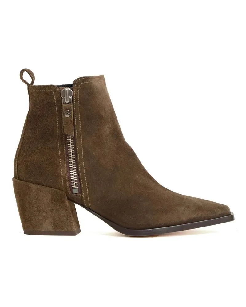Attilio Giusti Leombruni Stiefel Green Suede Ankle Boots With Zip Closure grün Grün