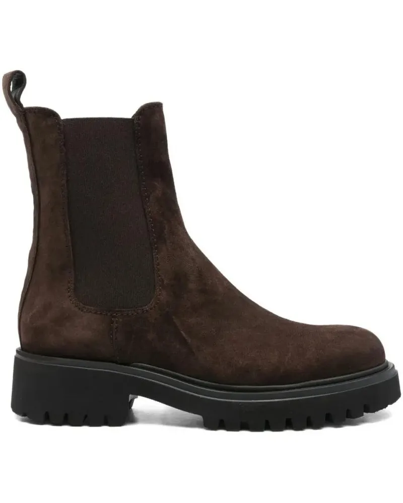 Guglielmo Rotta Stiefel Calfskin Ankle Boots With Rubber Sole schwarz Schwarz