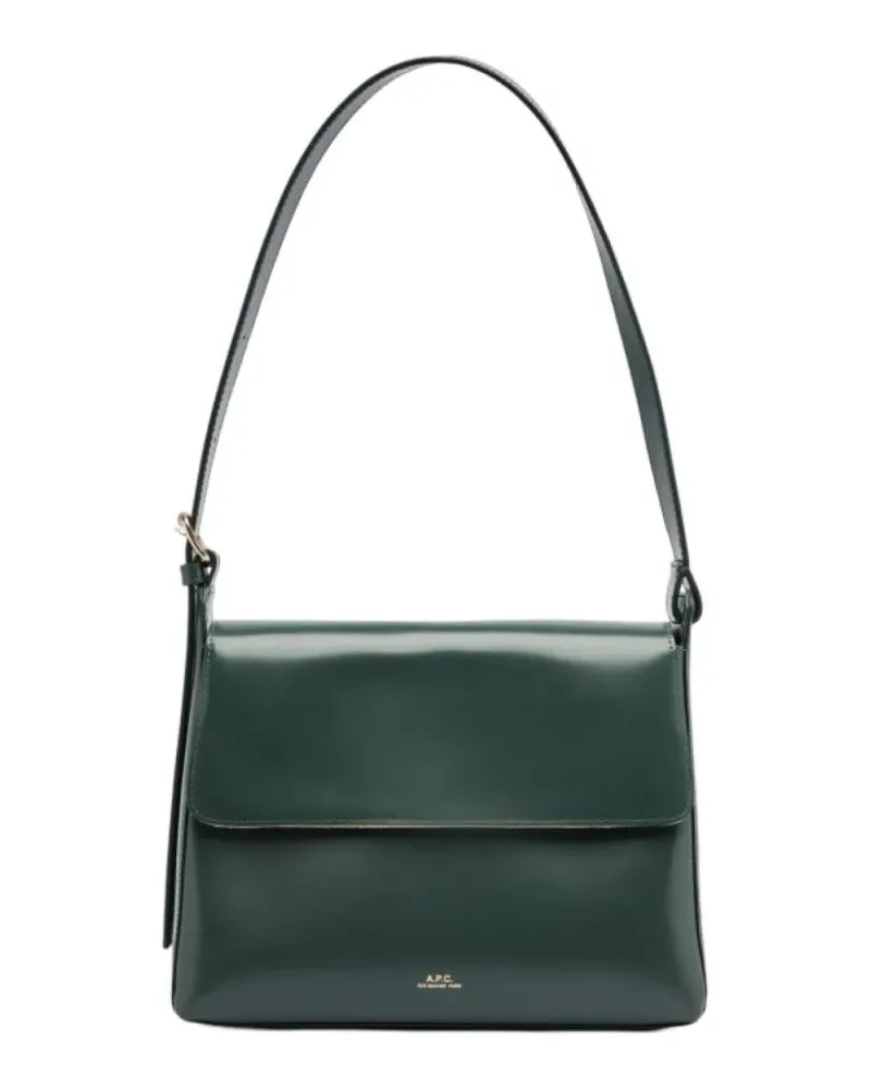A.P.C. Hobo Bags Dark Green Virginie Flap Bag schwarz Schwarz
