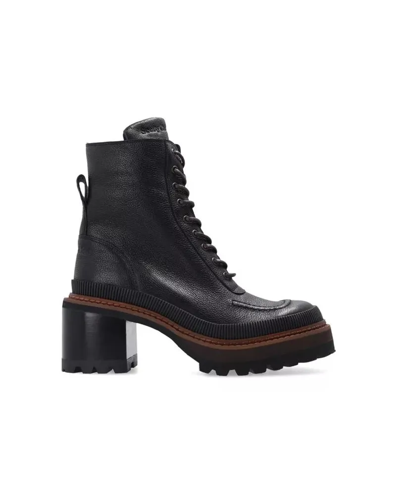See by Chloé Stiefel Mahalia Leather Lace-Up Boots schwarz Schwarz