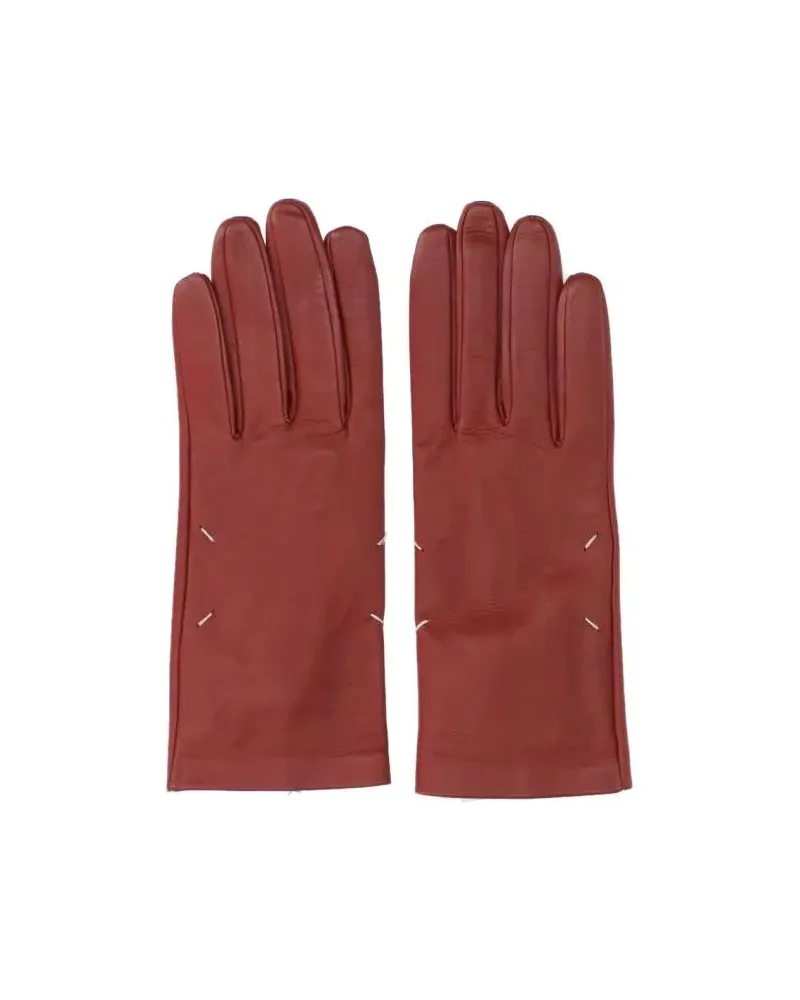 Maison Margiela Handschuhe Classic Red Leather Gloves rot Rot