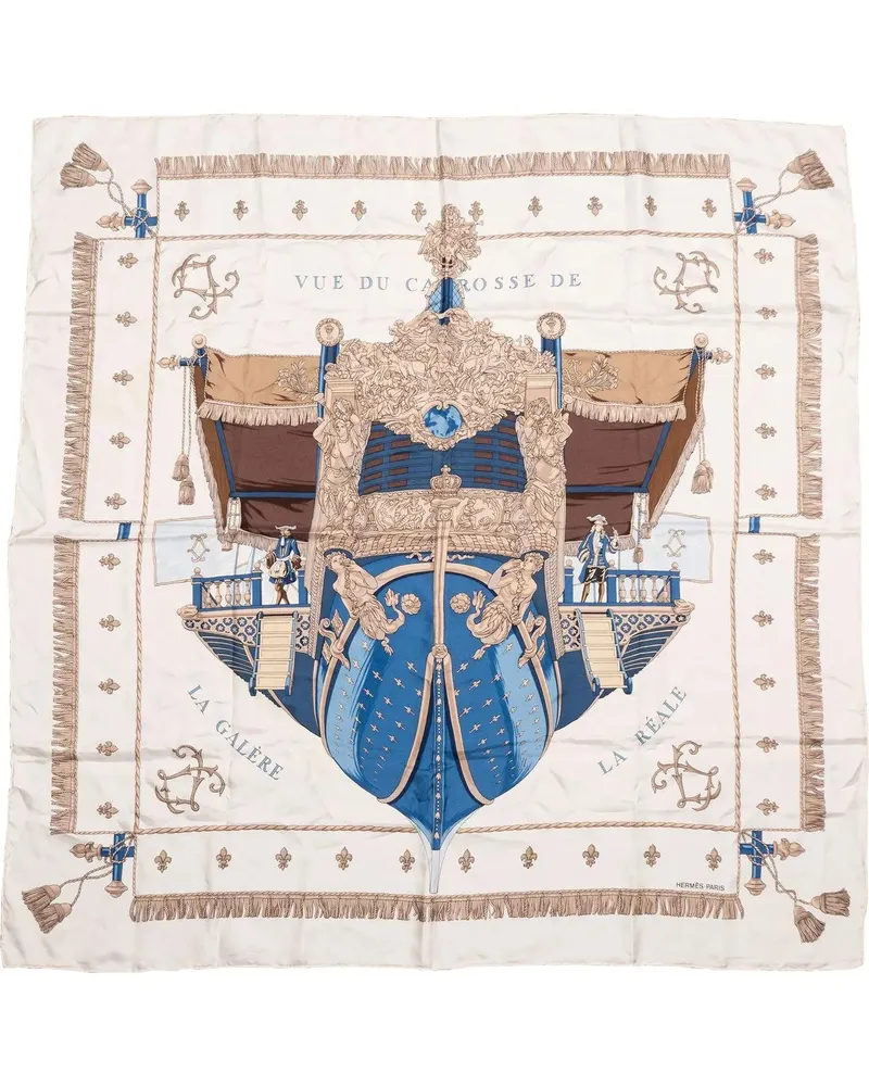Hermès Tücher & Schals Hermes Classic Veu Du Carosse De Silk Carre 90 Sca weiß Weiß