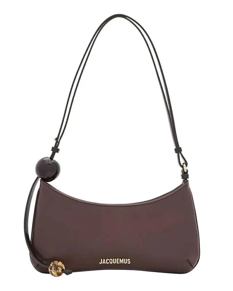 Jacquemus Shopper Le Bisou Perle Leather Shoulder Bag Braun